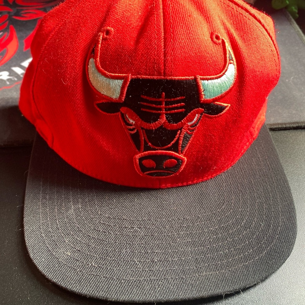 Red and Black Bull Logo Cap